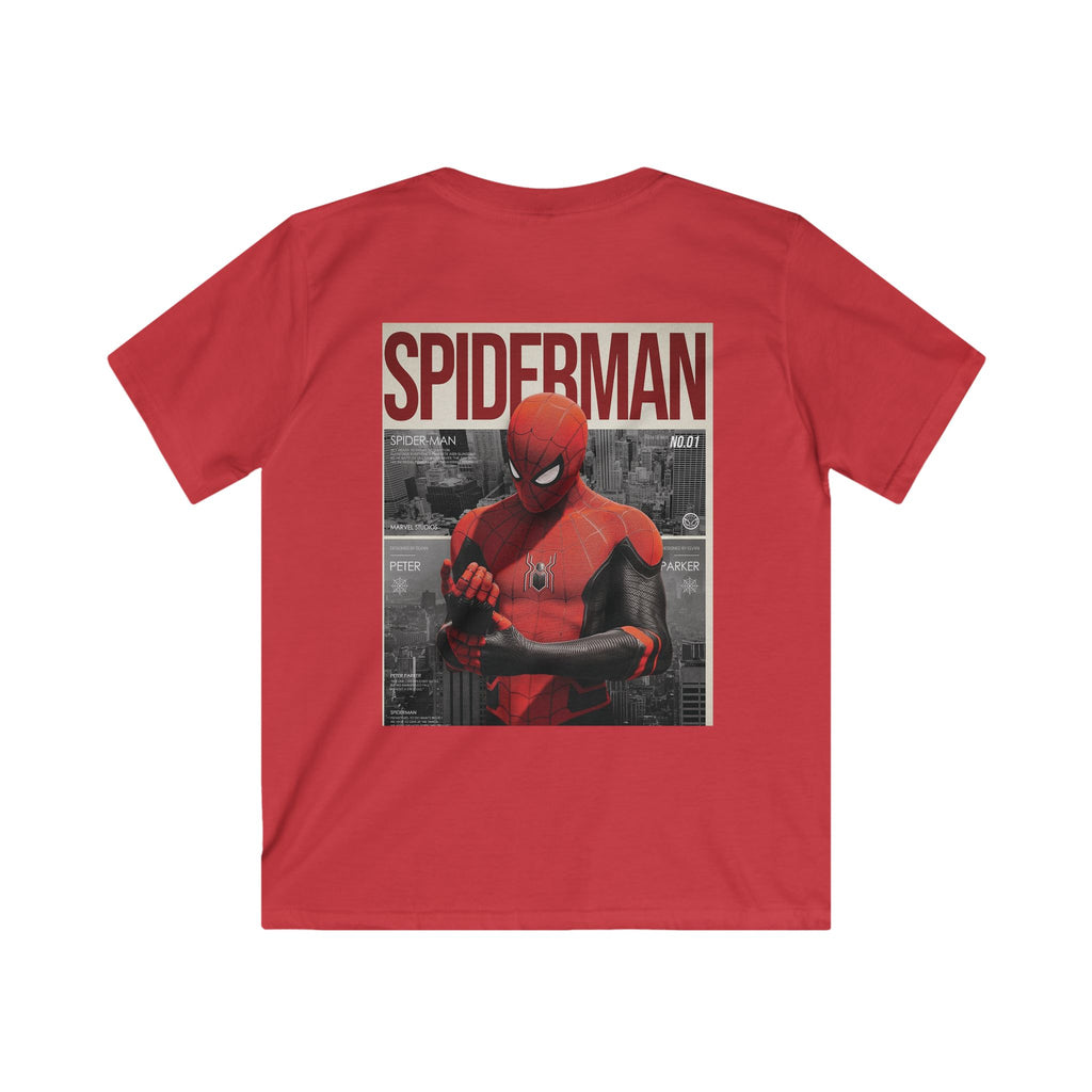 Spider-Man Poster Art Kids Tee | Marvel Spiderweb Logo Shirt