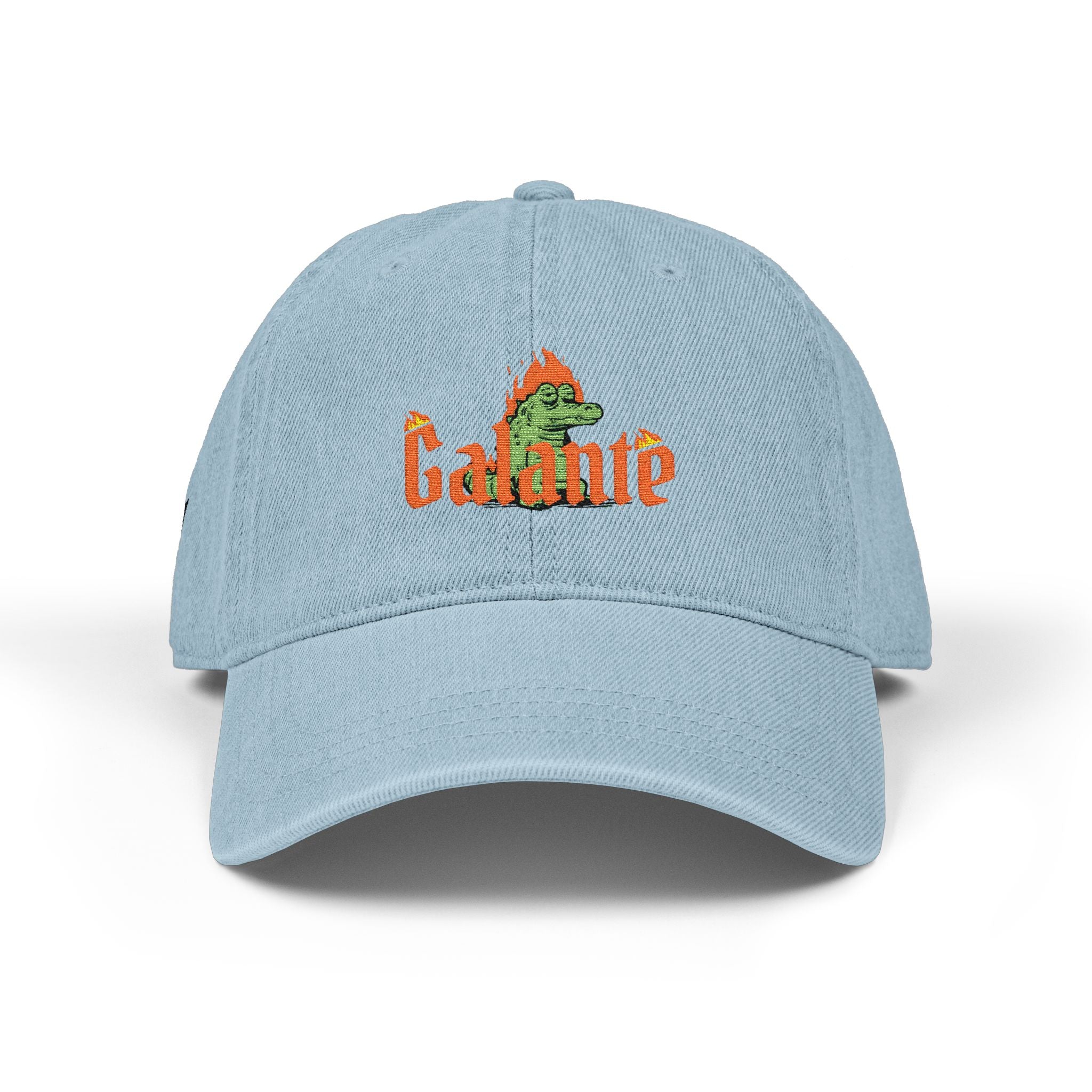 Flame Lizard Embroidery Hat | Denim Baseball Cap