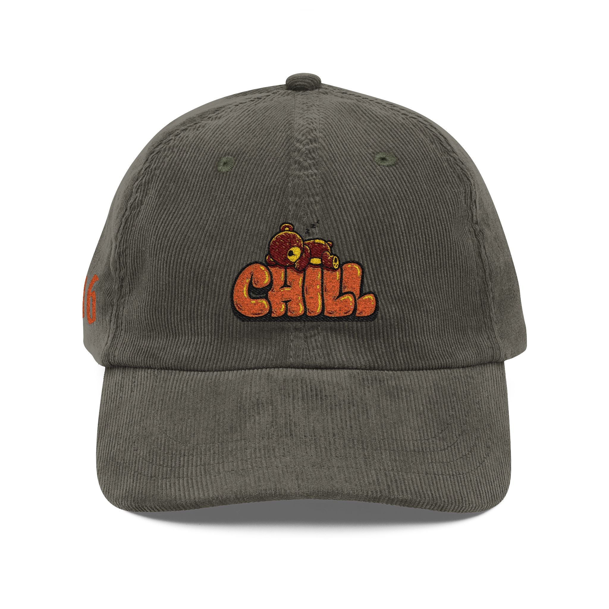 Corduroy Cap — Embroidered "CHILL" Retro Cozy Dad Hat