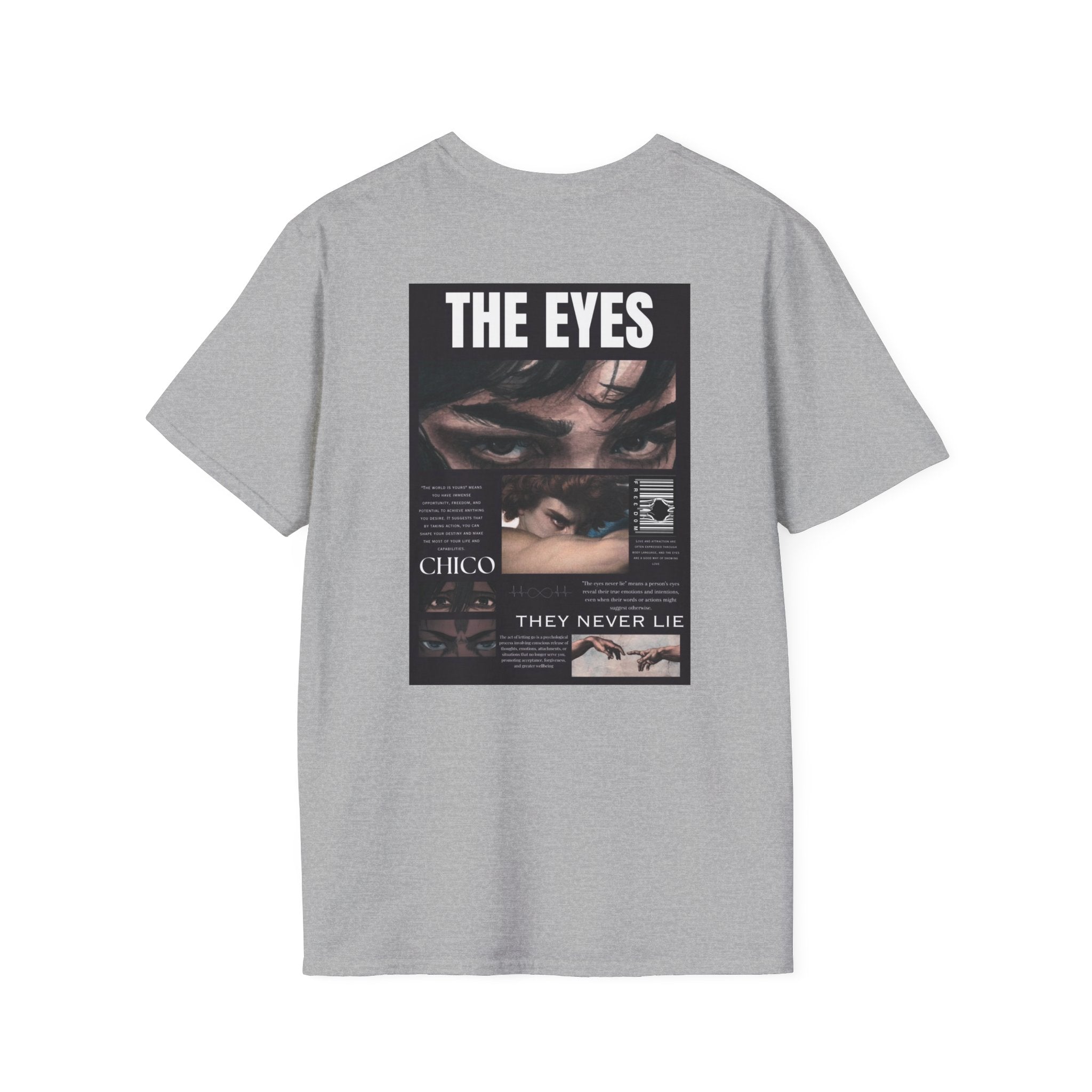 The Eyes Graphic T-Shirt — Vintage Photo Collage Tee (They Never Lie)