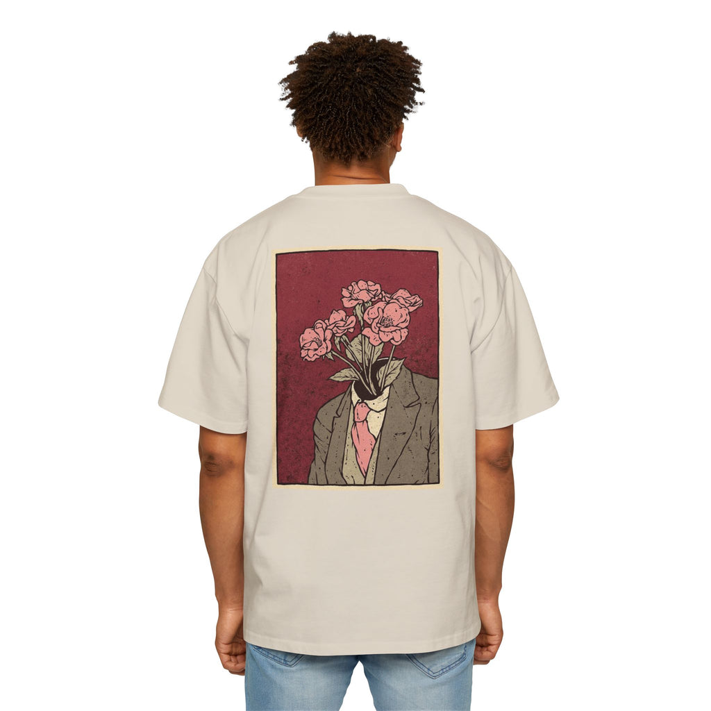 Oversized Tee — 'Galante' Script Front & Floral Head Portrait Back