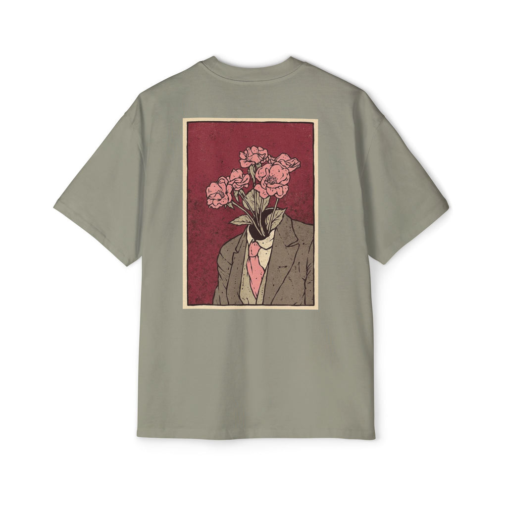 Oversized Tee — 'Galante' Script Front & Floral Head Portrait Back