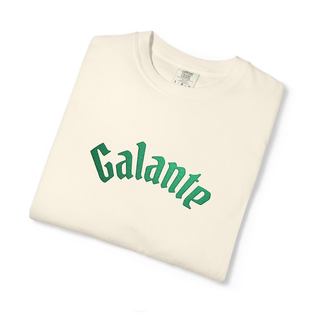 Galante Vintage-Style Tee — White T-Shirt with Green Arch Logo