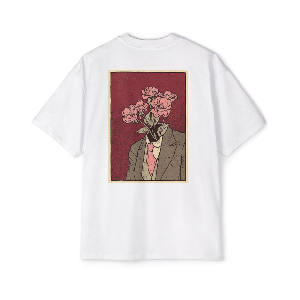 Oversized Tee — 'Galante' Script Front & Floral Head Portrait Back