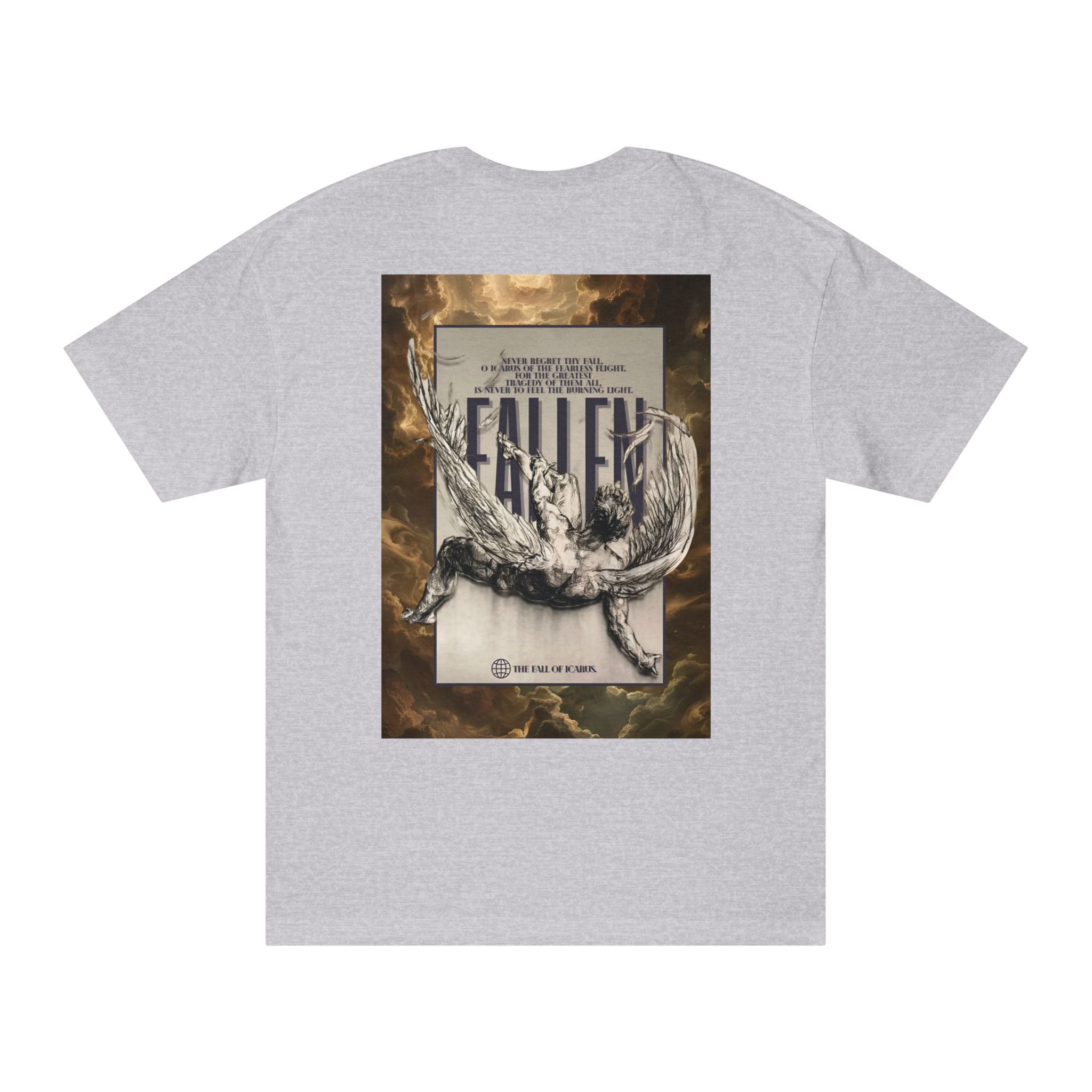 OVERSIZED Fallen Angel Graphic Tee — Vintage Script Chest Logo & Dramatic Back Print