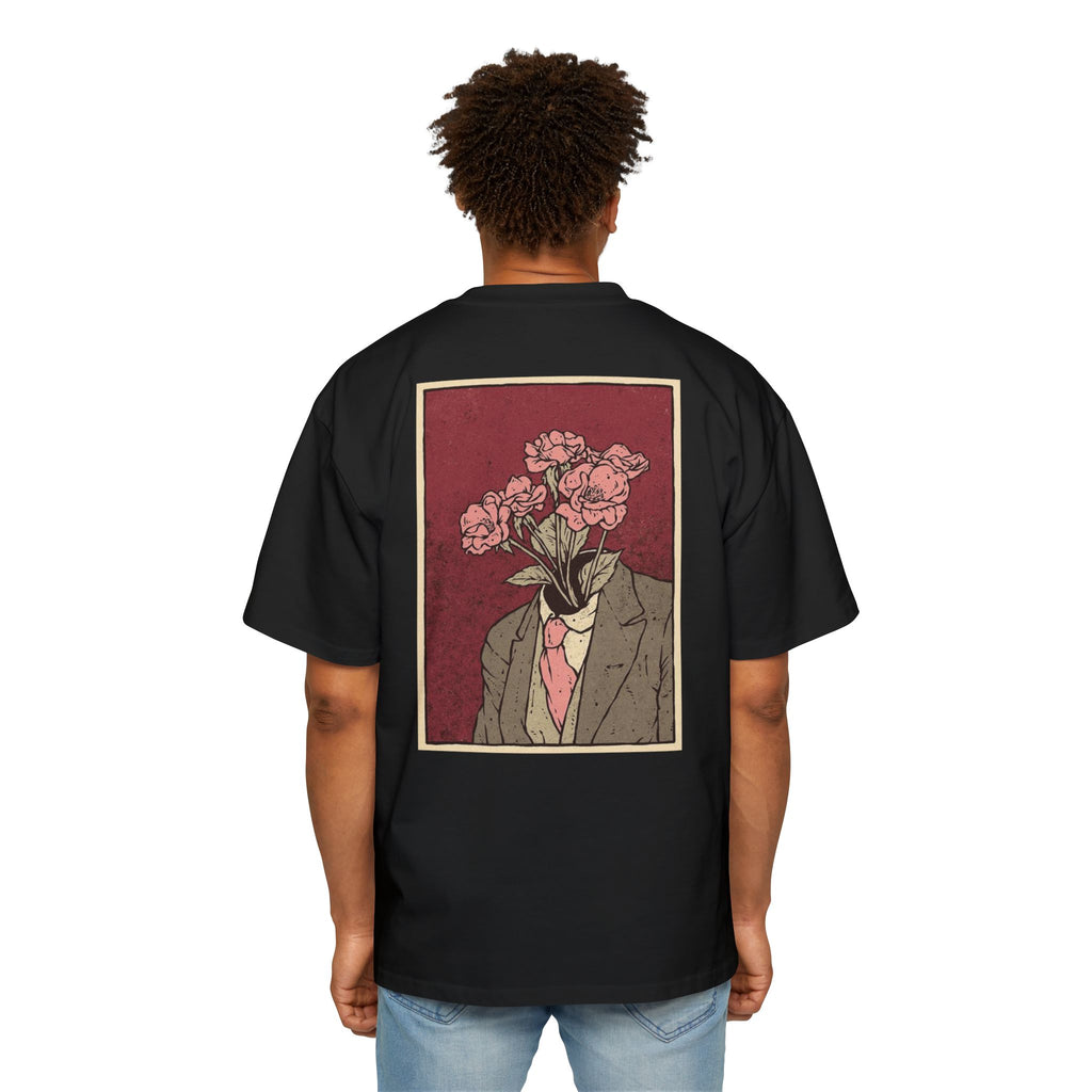 Oversized Tee — 'Galante' Script Front & Floral Head Portrait Back