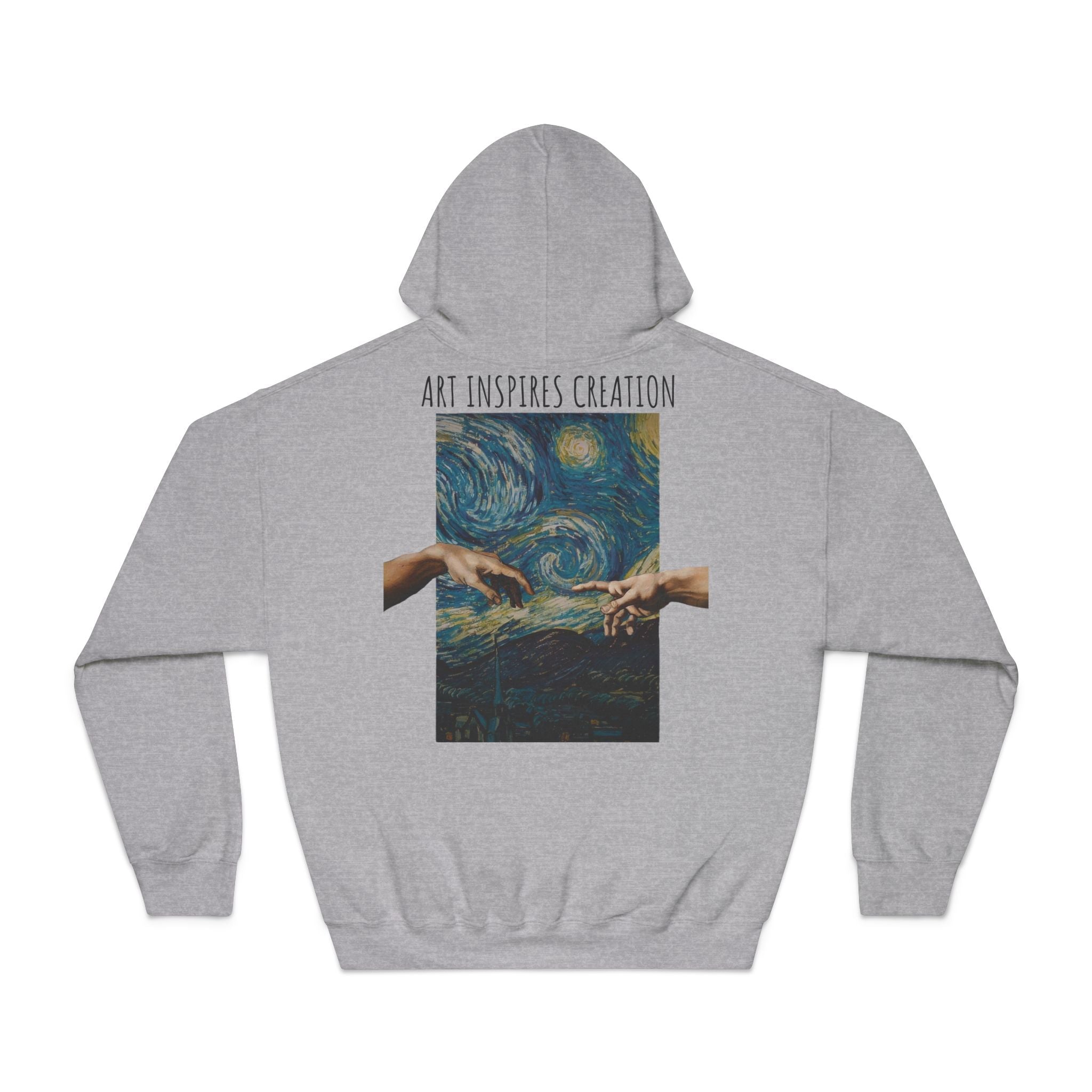 Art Inspires Creation Hoodie | Renaissance Hands Starry Night Artwork
