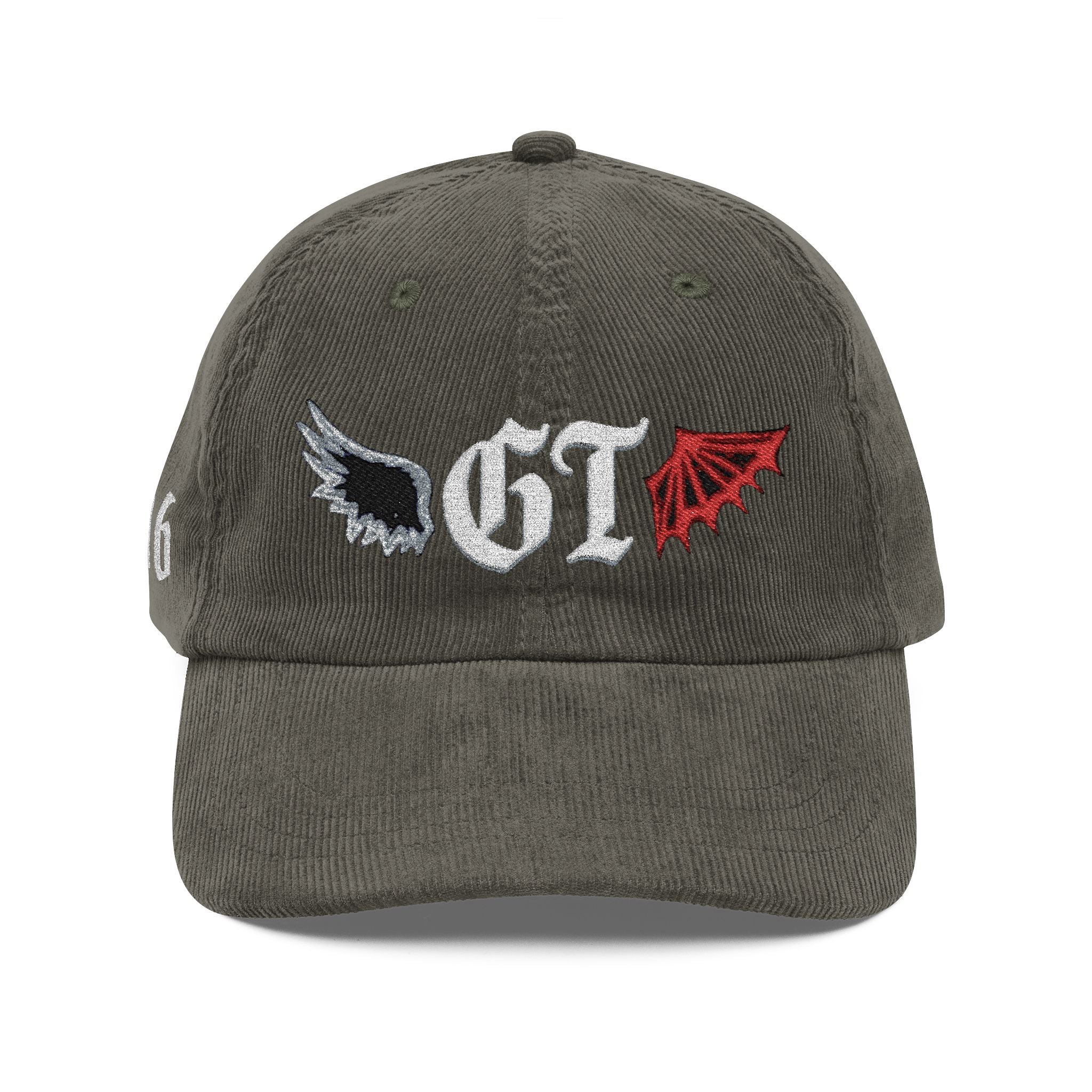 Vintage Corduroy Embroidered Cap — Retro '61 Wing Logo Dad Hat