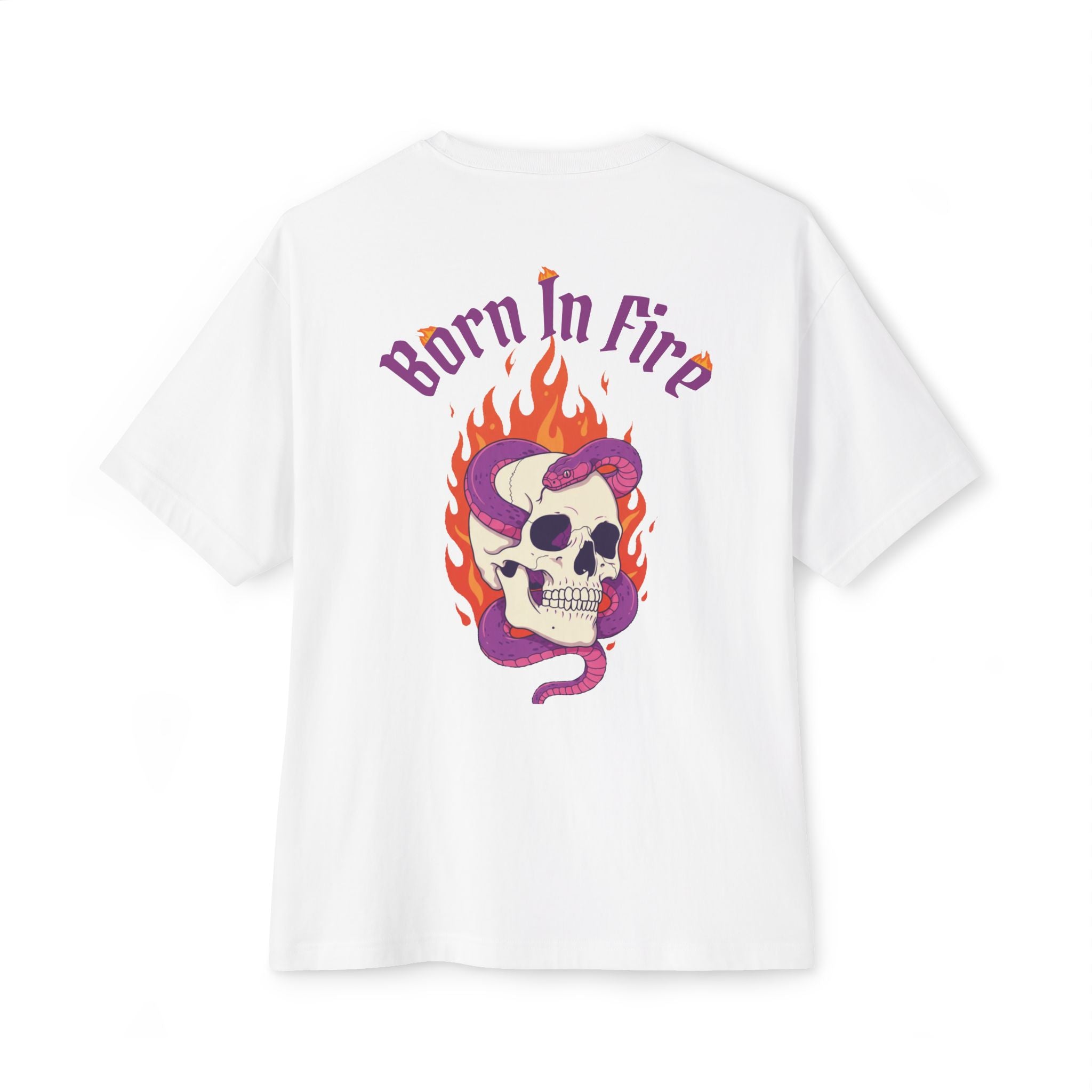 Born in Fire Skull Tee — Galante Graphic Oversized Boxy T‑Shirt