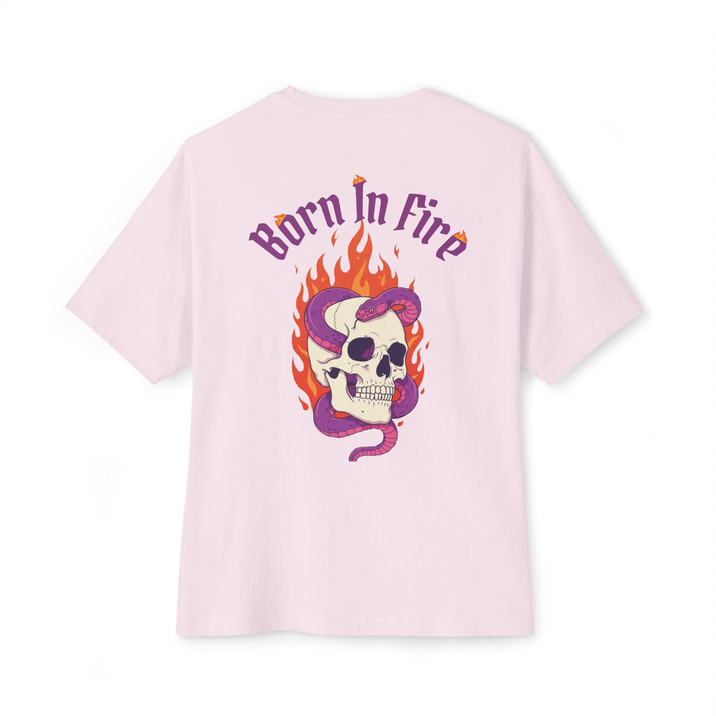 Born in Fire Skull Tee — Galante Graphic Oversized Boxy T‑Shirt