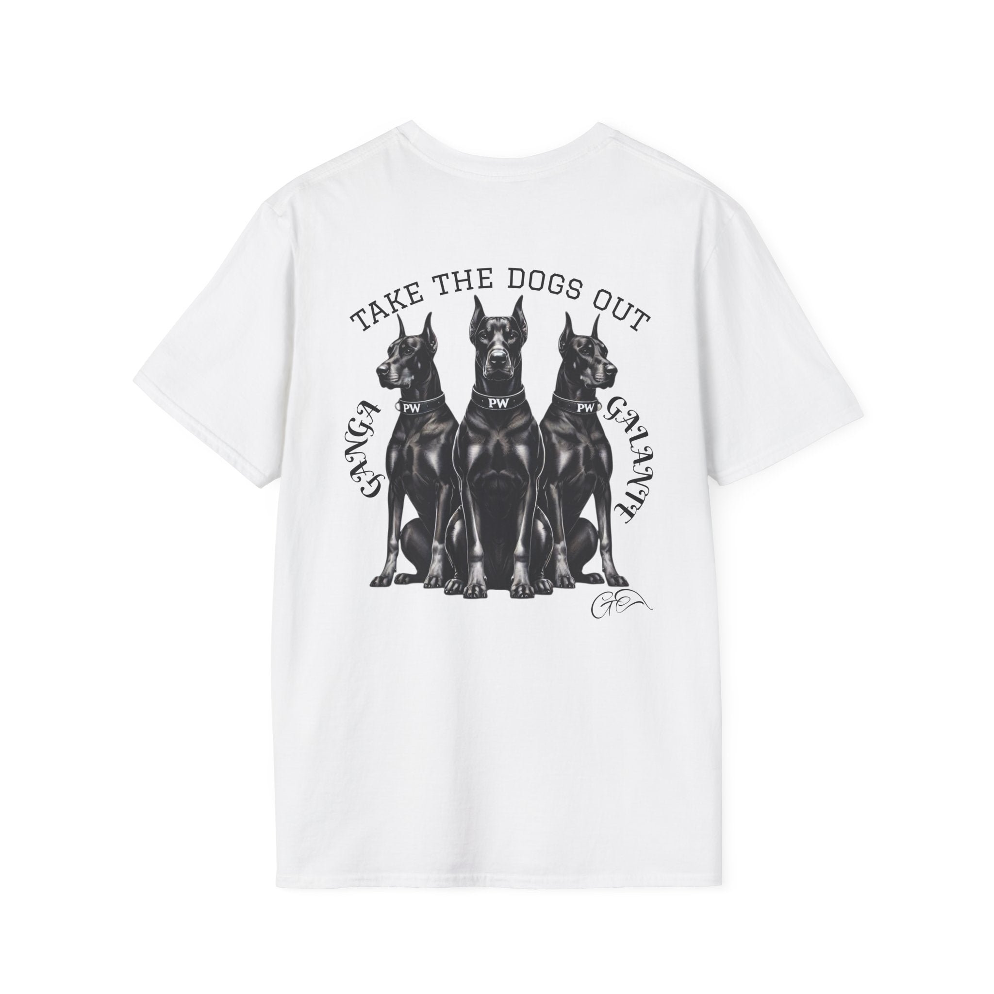 T-Shirt — "Take The Dogs Out" Doberman Graphic Tee