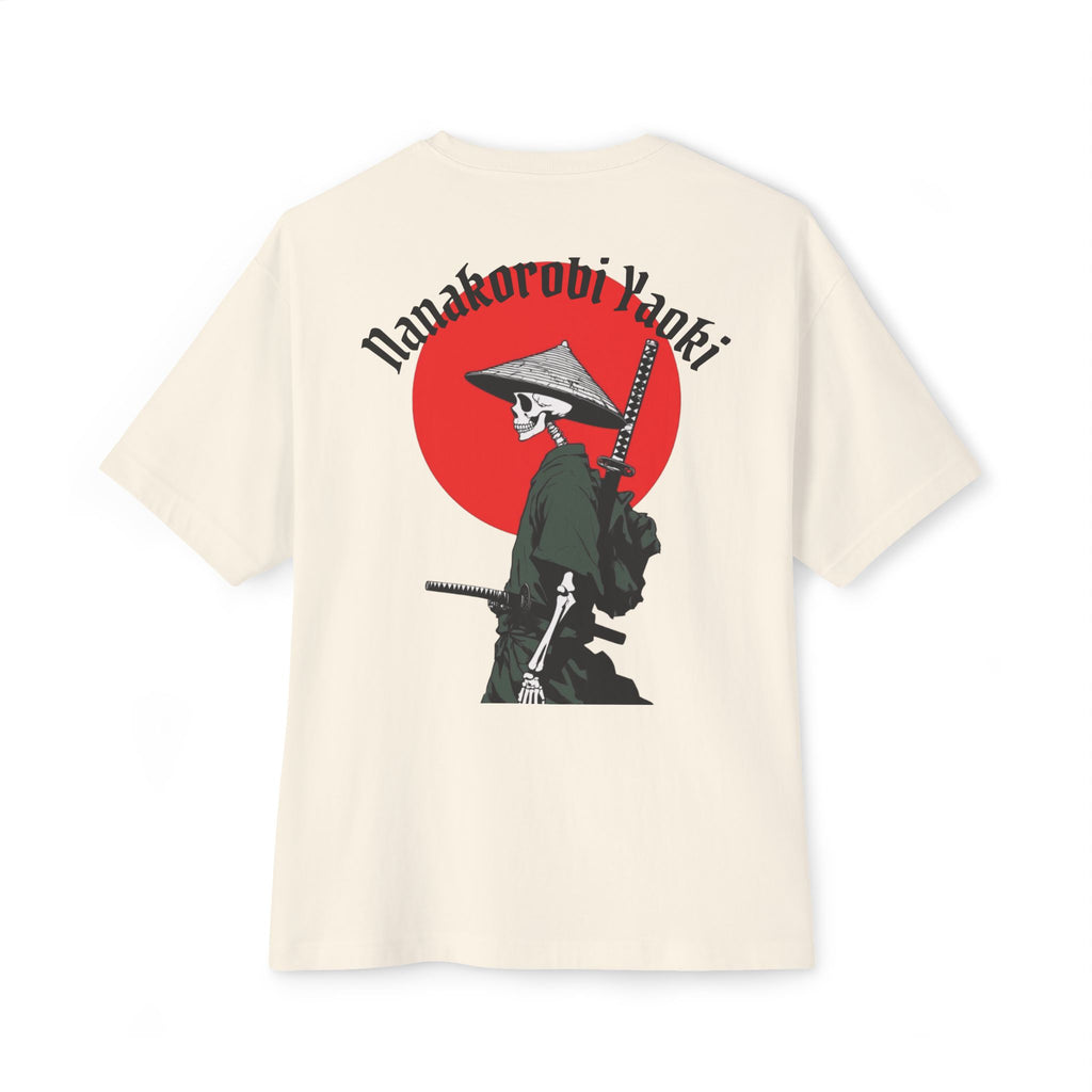Samurai Skeleton Tee — "Nana korobi ya oki" Oversized Boxy T‑Shirt