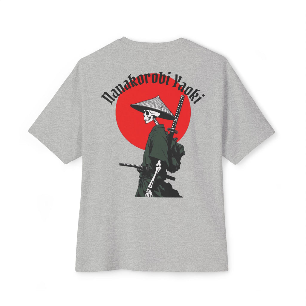 Samurai Skeleton Tee — "Nana korobi ya oki" Oversized Boxy T‑Shirt