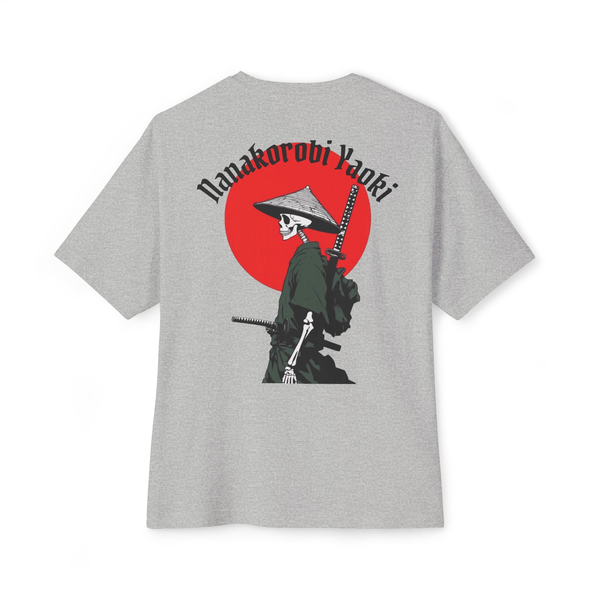 Samurai Skeleton Tee — "Nana korobi ya oki" Oversized Boxy T‑Shirt