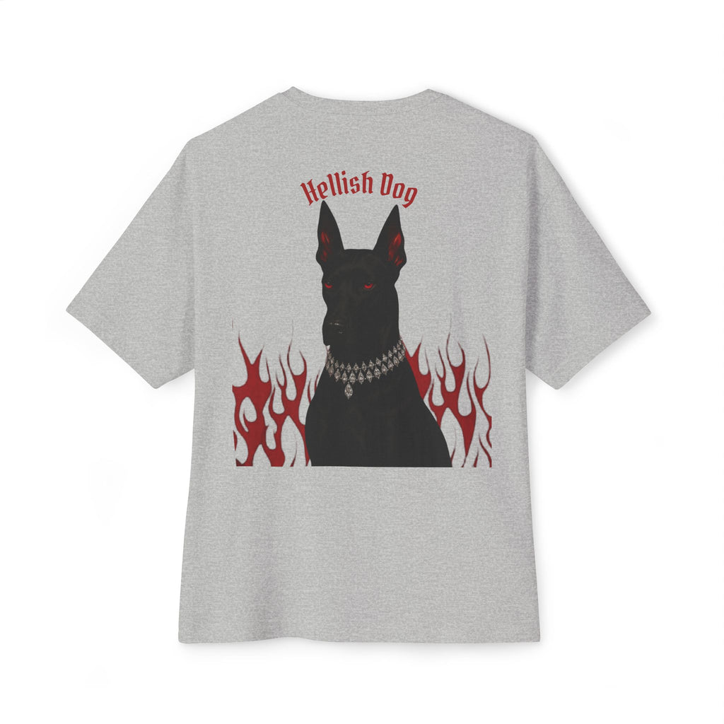Boxy Tee — "Hellish Dog" Graphic T‑Shirt with Doberman & Flames