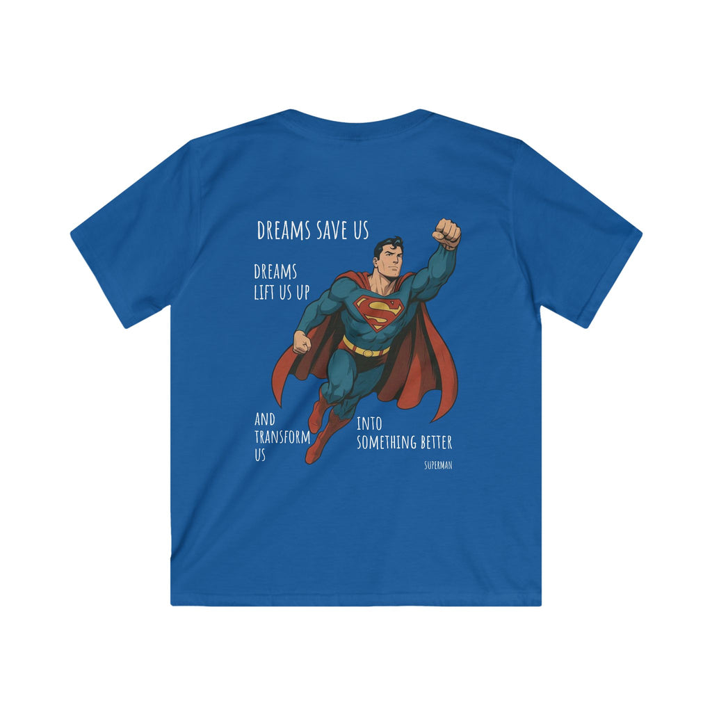 Superman emblem chest and flying superhero back Tee | Kids T-Shirt