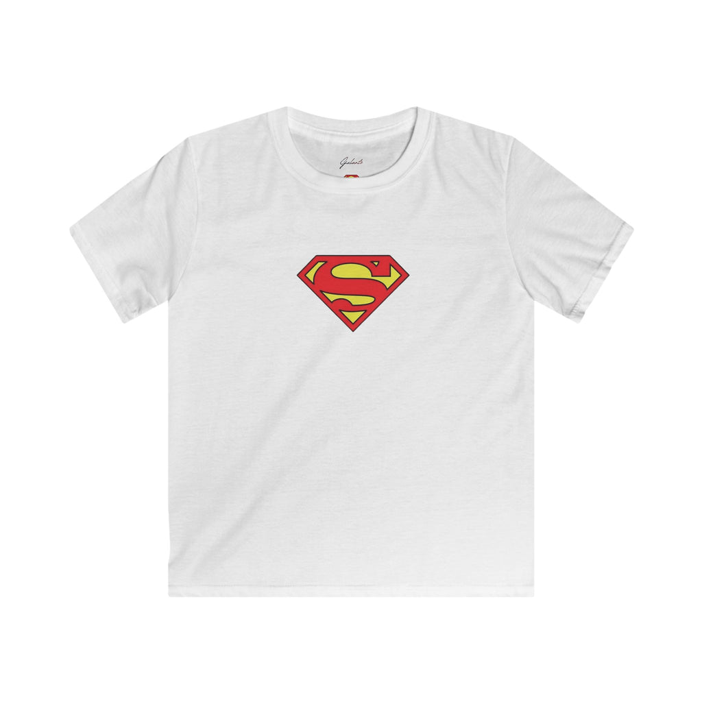 Superman emblem chest and flying superhero back Tee | Kids T-Shirt