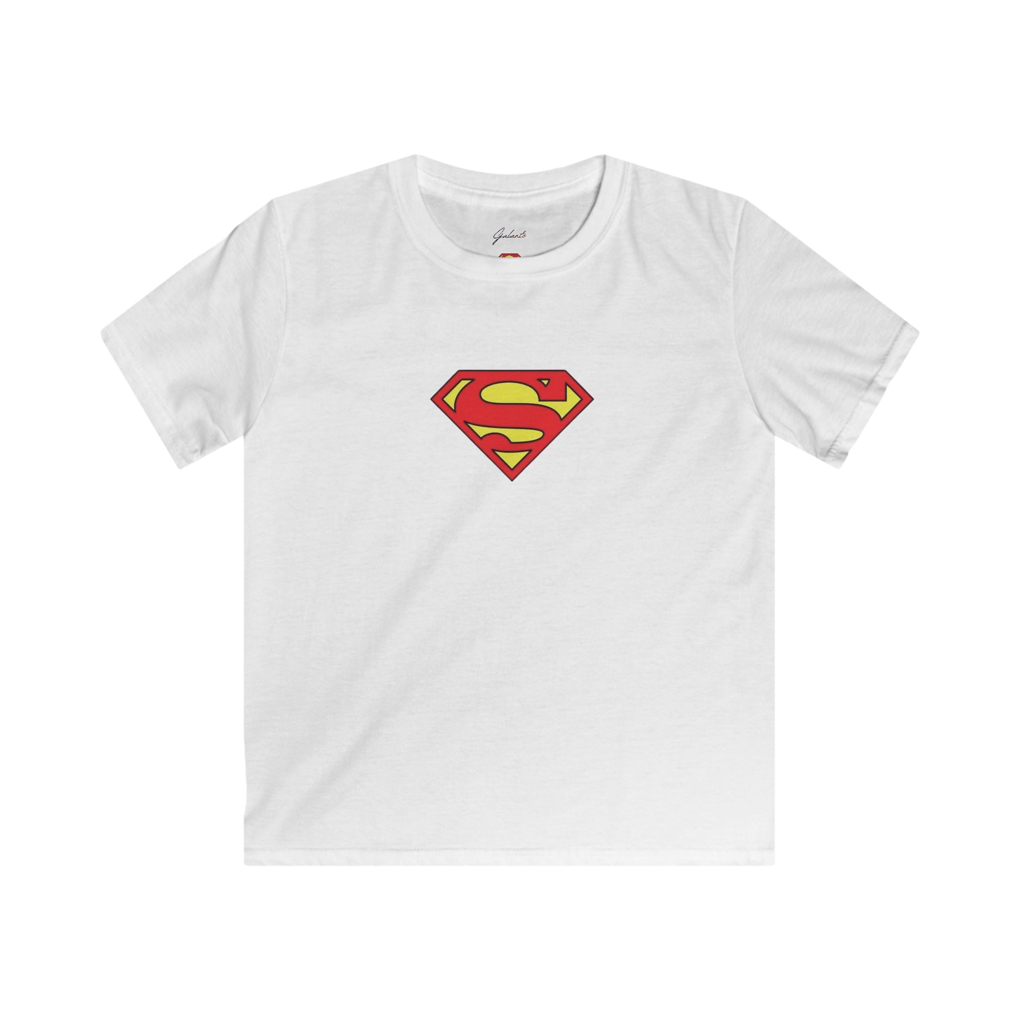 Superman emblem chest and flying superhero back Tee | Kids T-Shirt