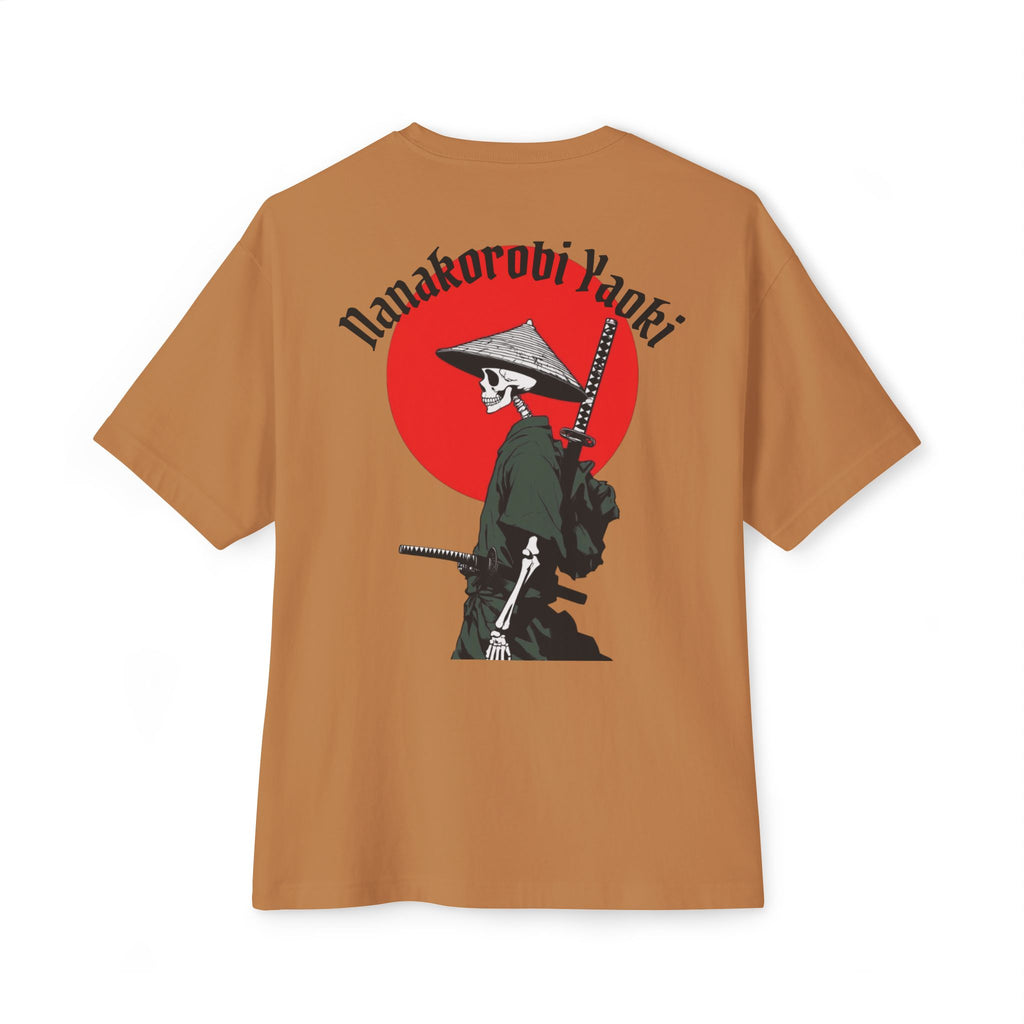 Samurai Skeleton Tee — "Nana korobi ya oki" Oversized Boxy T‑Shirt