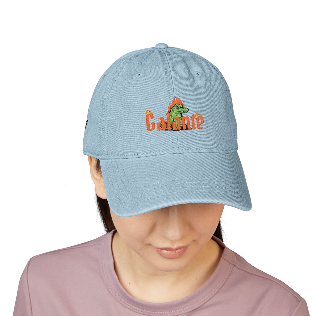 Flame Lizard Embroidery Hat | Denim Baseball Cap