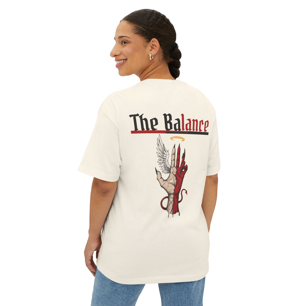 The Balance Graphic Tee — Angel & Demon Hand Illustration