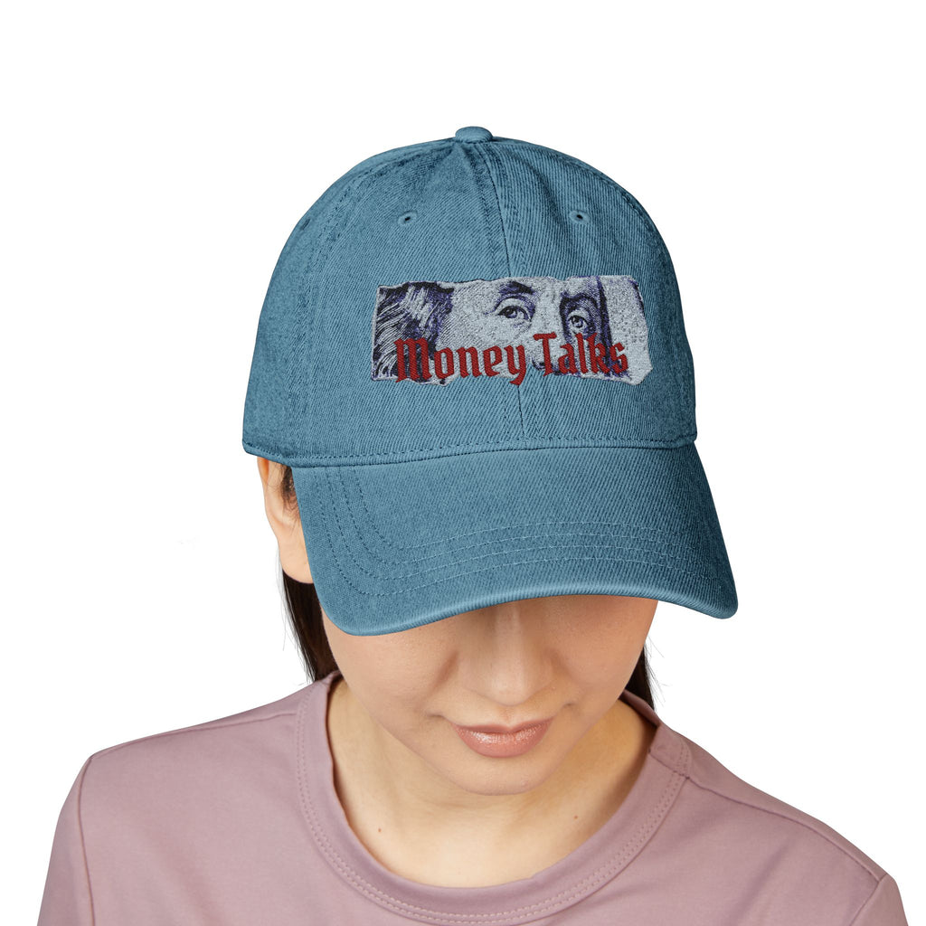 Money Talks embroidered Hat | Bill portrait embroidery, streetwear