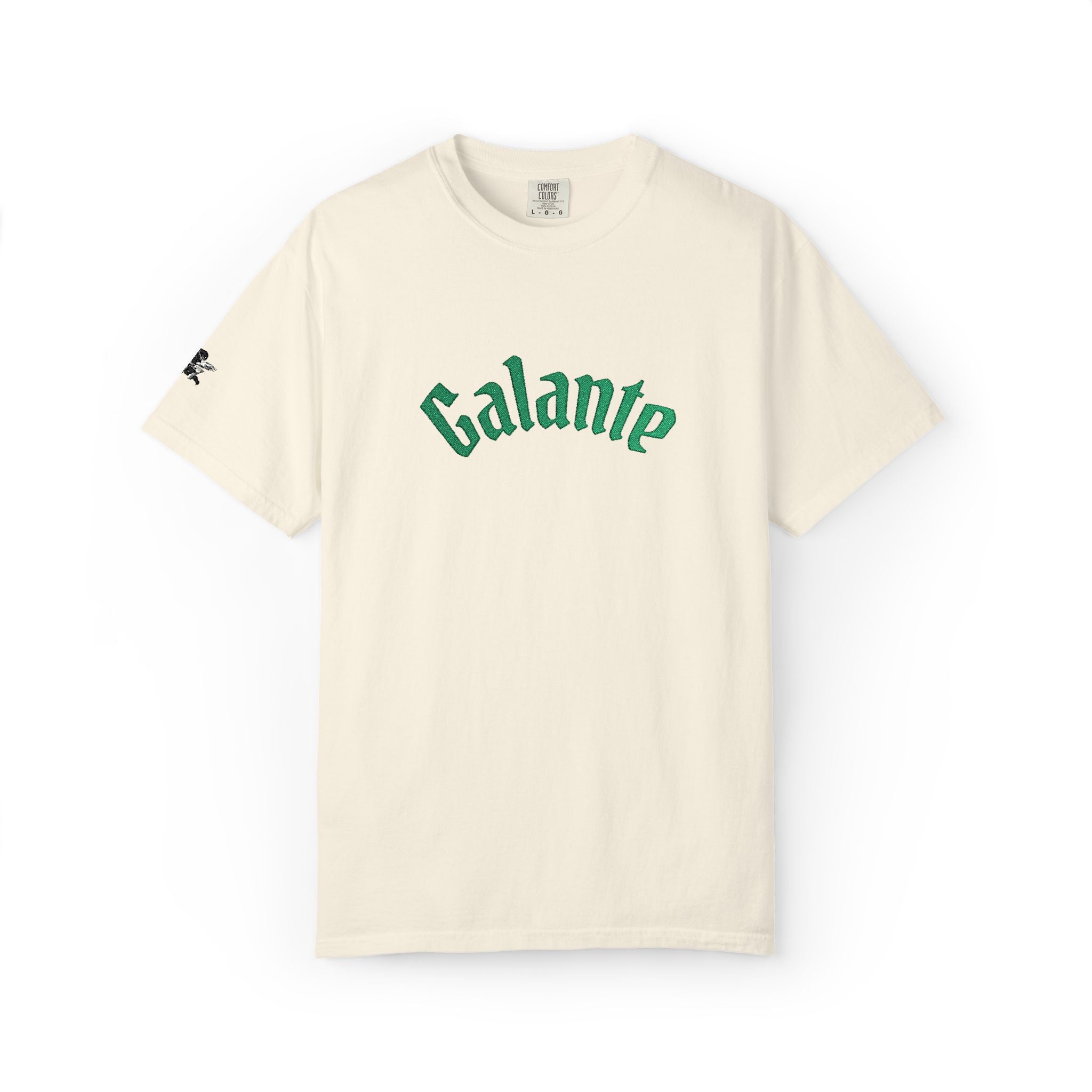 Galante Vintage-Style Tee — White T-Shirt with Green Arch Logo