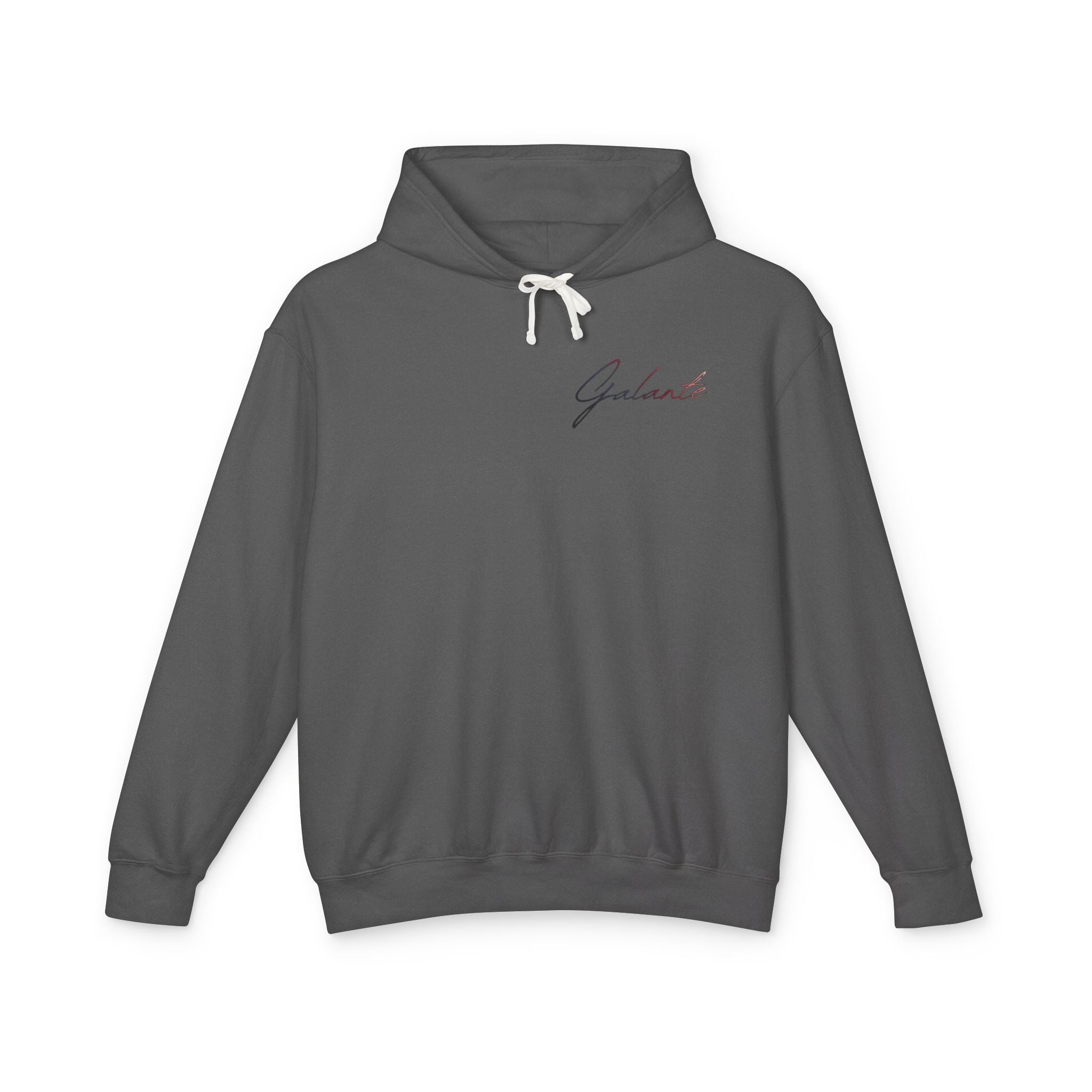Fallen Graphic Hoodie — Vintage Angel Illustration Back with 'Galante' Script Chest