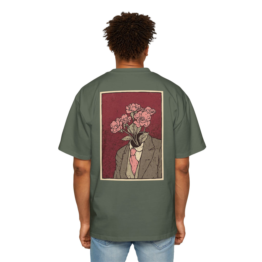 Oversized Tee — 'Galante' Script Front & Floral Head Portrait Back