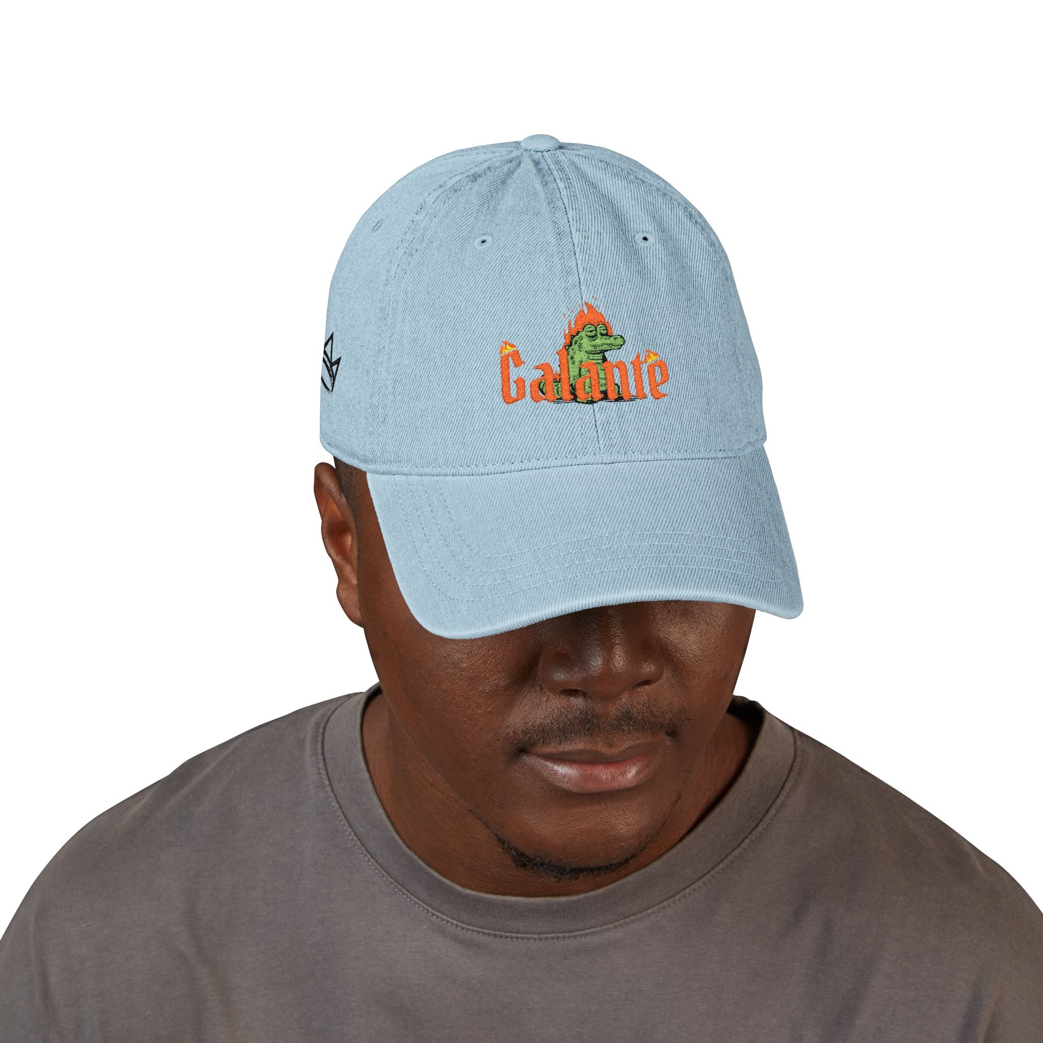 Flame Lizard Embroidery Hat | Denim Baseball Cap