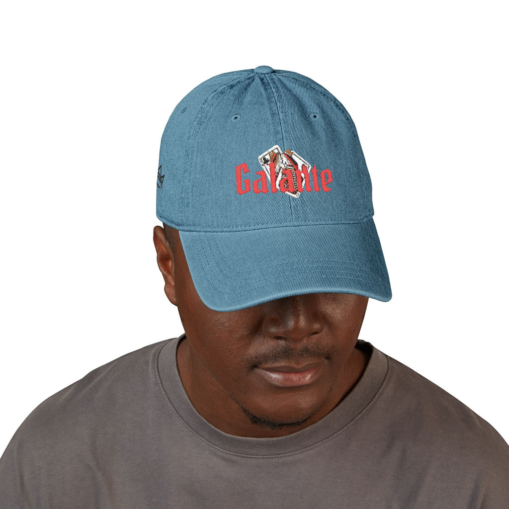 Galante Embroidered Denim Hat — Vintage Poker Card Logo Cap