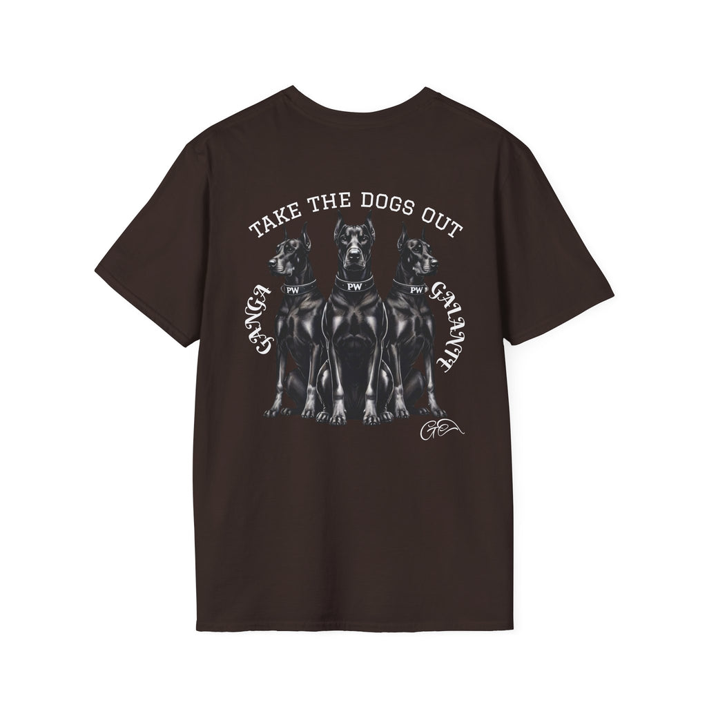 T-Shirt — "Take The Dogs Out" Doberman Graphic Tee
