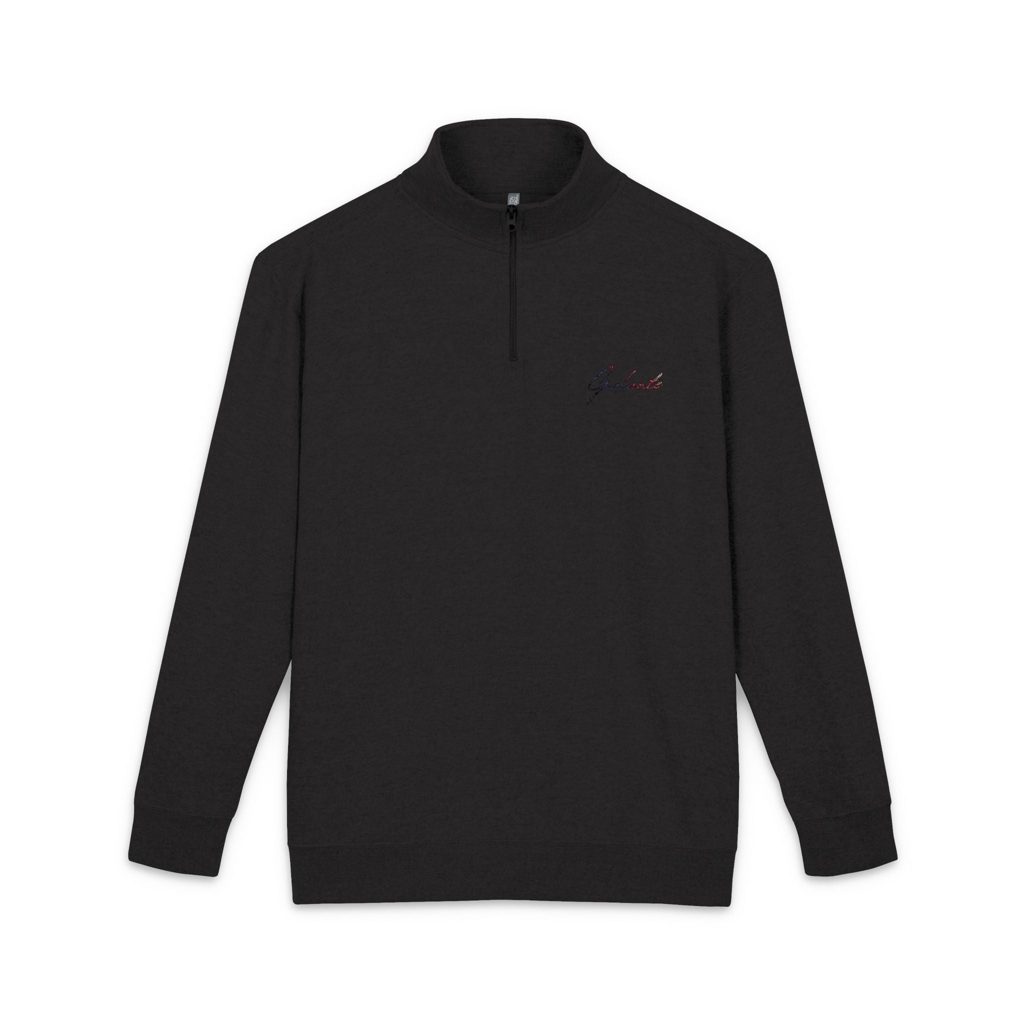 Embroidered 'Veni Vidi Vici' Quarter-Zip Pullover