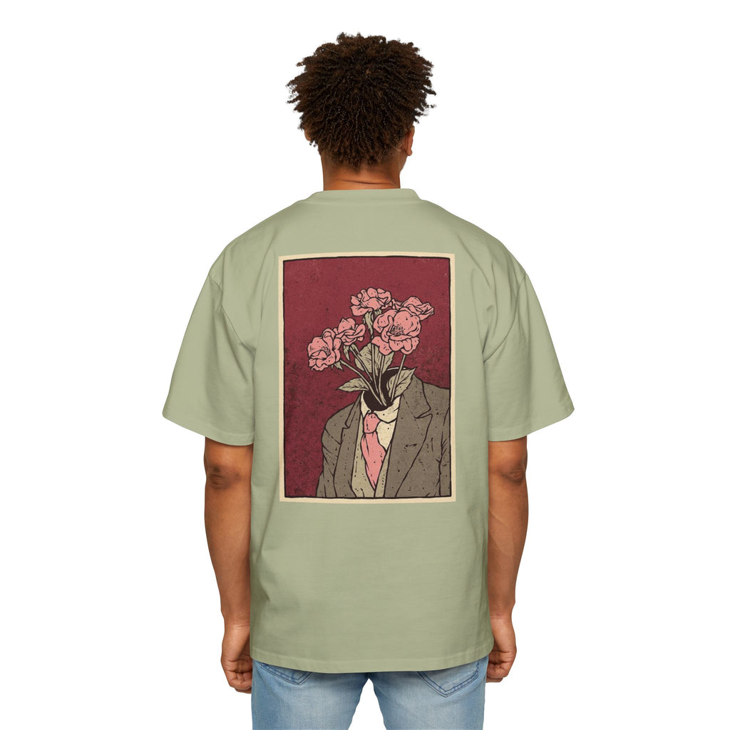 Oversized Tee — 'Galante' Script Front & Floral Head Portrait Back