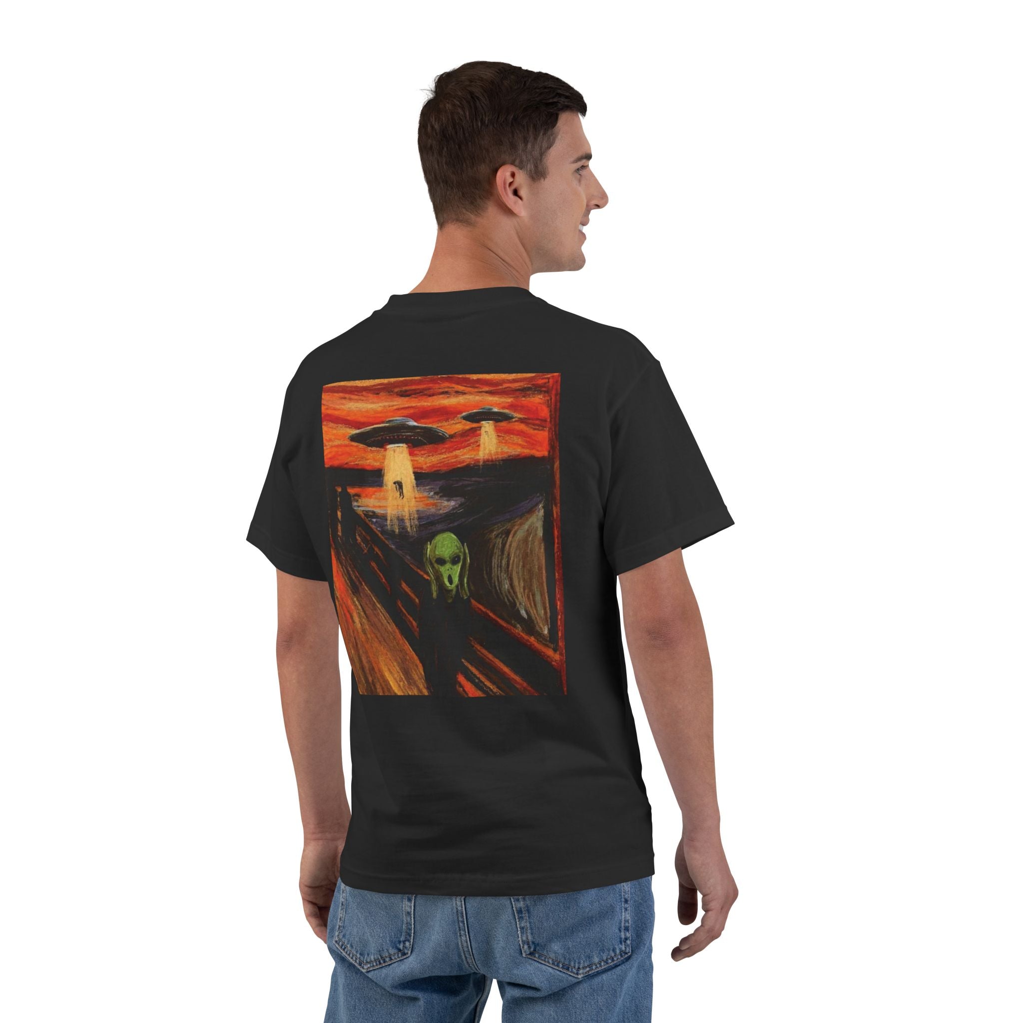 Alien Scream T-Shirt — Surreal UFO Art Graphic Tee